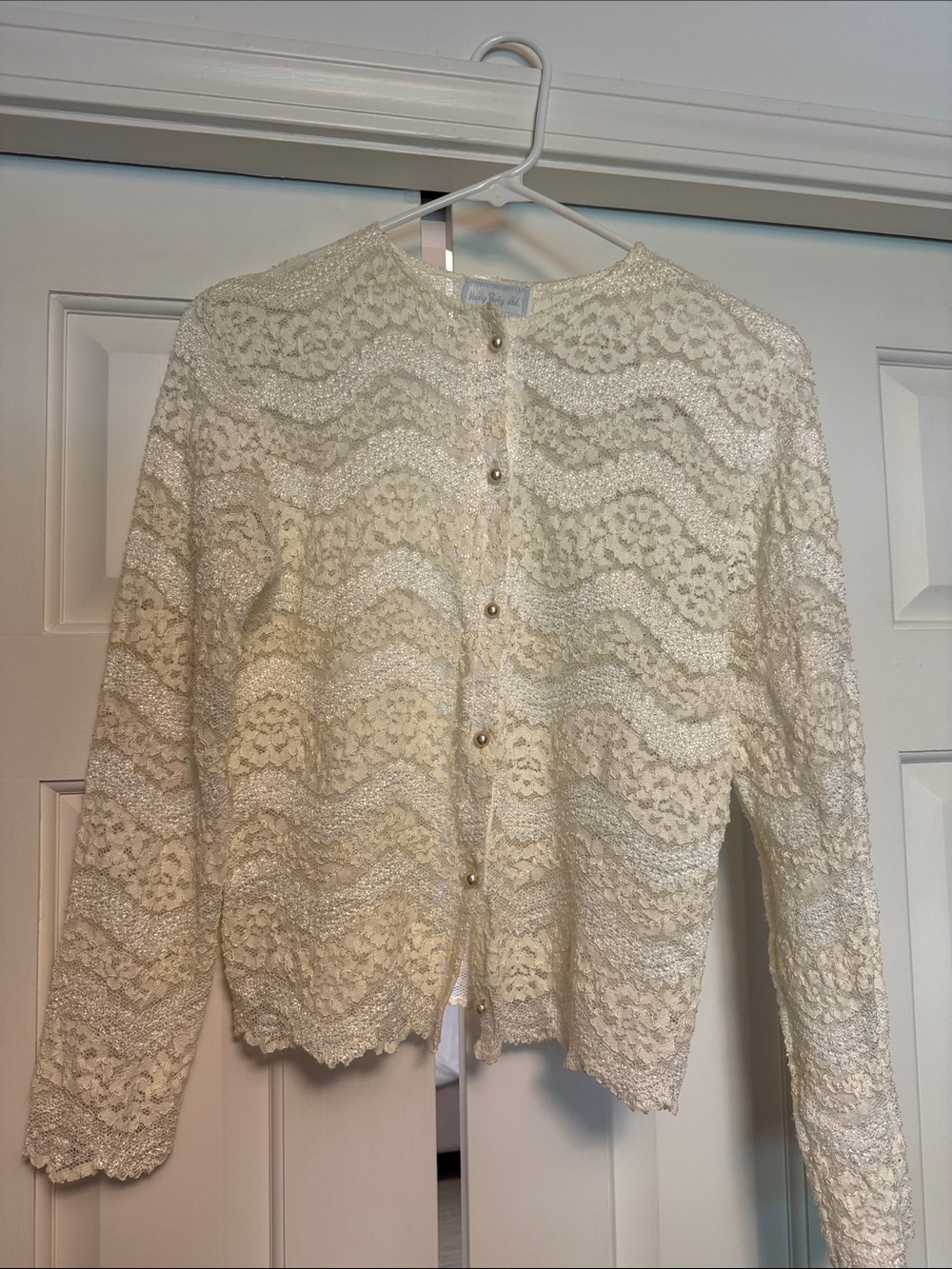 Hanky Panky Ivory Lace Button-Front Cardigan with coordinating shell